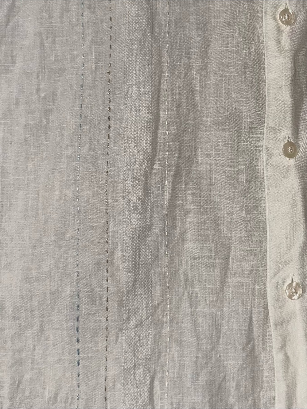 Claiborne LINEN 100% Shirt White Short-Sleeve Button Down - Picture 6 of 6